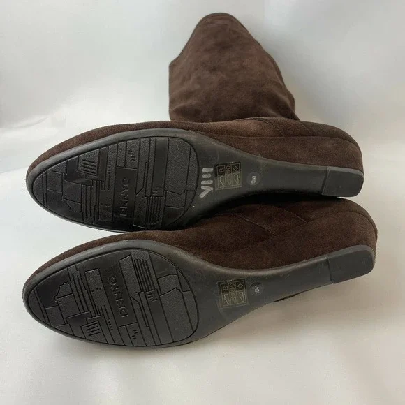 DKNY Women Alina Wedge Mid-Calf Cow Suede Boots Chocolate Brown US10 EU41 - Picture 6 of 6